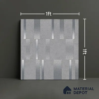 Highlighter Tiles  Tile TL 07251 E Plana 8015 GLM (Silver) 1 ft x 1 ft Ceramic Matte Finish - 9 mm  | 2 mm Spacer is Mandatory (Sample)